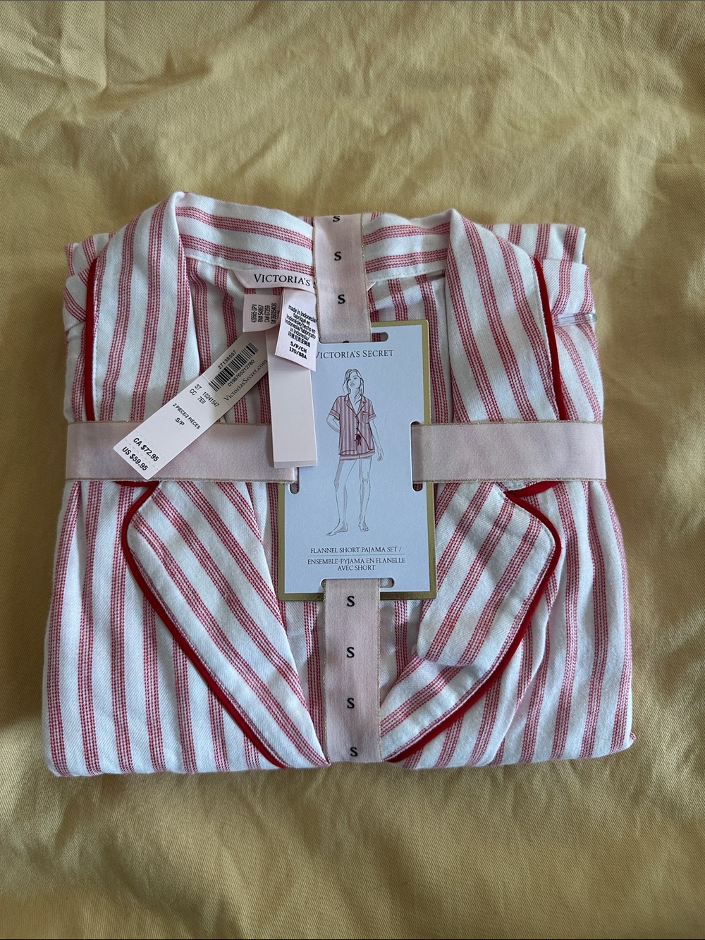 Victoria's Secret Pink & White Striped cotton PJ Set